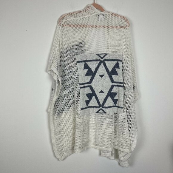 Rebecca Elliot Crochet Knit Dolman Sleeved Cardigan Kimono Aztec Print one size - Picture 4 of 4